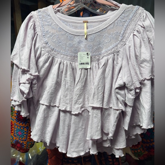 Free People Rose Party Tee- Orchid Hush $78 MSRP - Picture 4 of 7